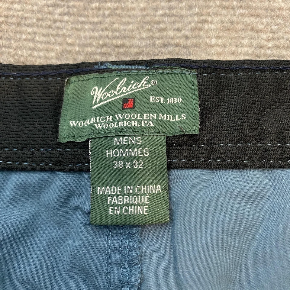 Pantalones Woolrich para Hombres 38x32 Azul Elastizado Nylon Mezcla de Algodón Senderismo Exterior Utilidad Foto 3 de 4