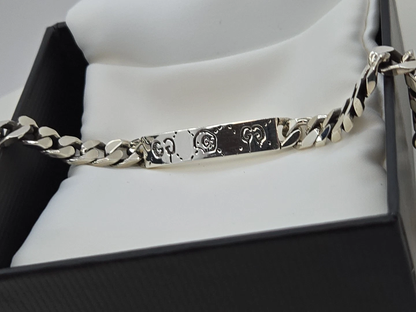 Bracciale Gucci Ghost I D Aureco argento sterling 8 mm 6 7 pollici 17 nuovo