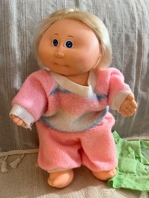 Vintage Cabbage Patch Kids Doll 13.5'' Blonde Blue Eyes Xavier Roberts Signed w E