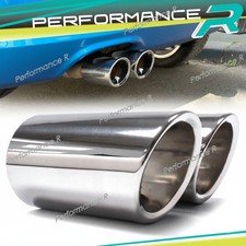 2x Chrom Auspuffblenden Edelstahl für VW Passat Tiguan 5N 70mm Doppelendrohr