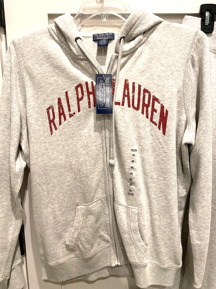 Conjunto de sudadera y sudadera vintage Polo Jeans Co Ralph Lauren XL gris nuevo con etiquetas Foto 2 de 4