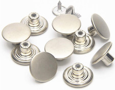 12 Sets Jean Tack Buttons Metal Replacement Kit, Matte Silver Silver