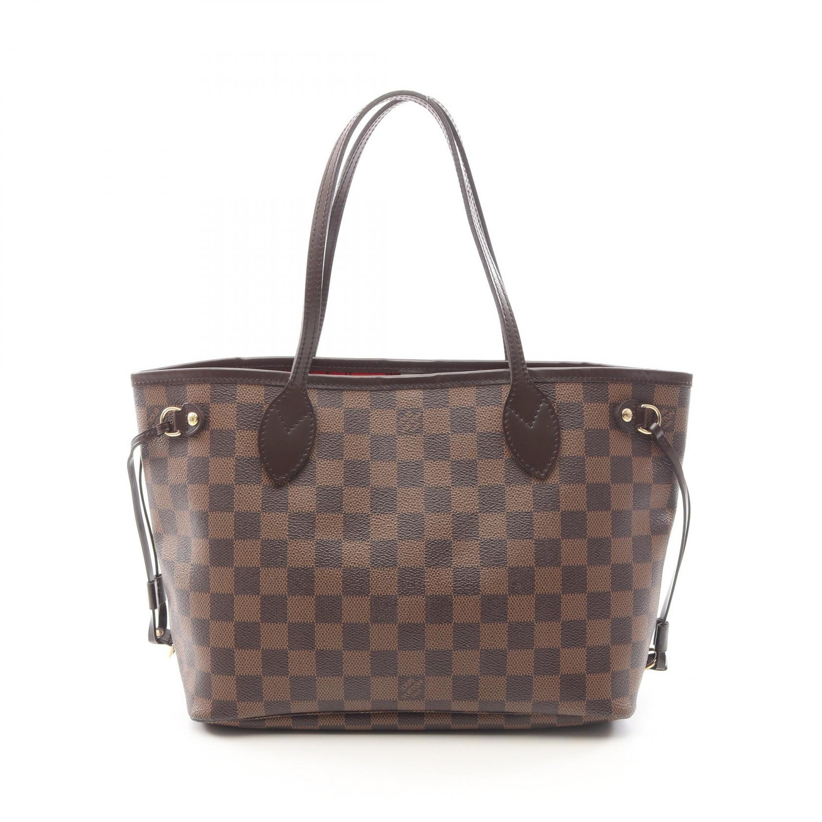 Borsa a mano LOUIS VUITTON Neverfull PM N51109 Damier tela pelle Ebene usata