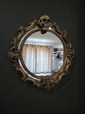 Gothic Style Small Wall Mirror 19cm Round Frame