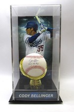 DODGERS CODY BELLINGER Signed MLB Baseball NL ROY with STAND and CASE