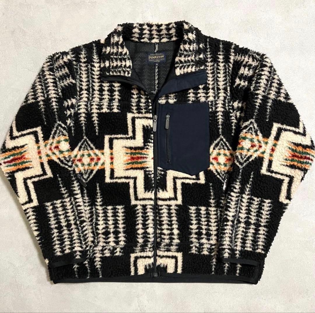 Pendleton Native Pattern Boa Fleece Jacket L Warm… - image 1
