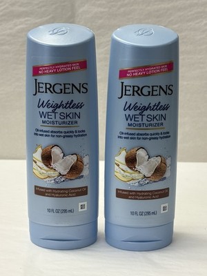 Jergens 2-PACK Wet Skin Body Moisturizer Coconut Oil 10oz In Shower Lotion (E6)
