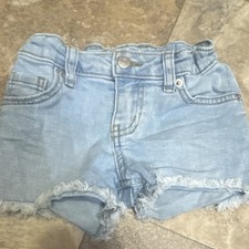 Cat  Jack Girls Light Blue Cut-Off Denim Shorts Stretch XS 4/5 
