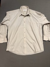 Vintage Yves Saint Laurent Shirt Mens 16.5 32/33 Gray Button Up Long Sleeve YSL