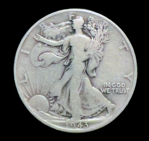 1943 Walking Liberty Half Dollar - 90% Silver - Philadelphia Mint - WWII Date