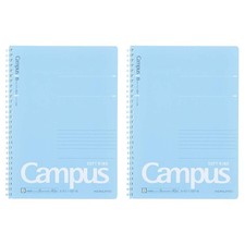 KOKUYO Campus Soft Ring Notebook Semi B5 Blue 6mm Dot Ruled 40 Sheets 2 Pack