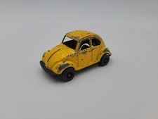 Vintage Tootsietoy VW Volkswagen Sedan Bug Beetle Racing Made in USA Yellow