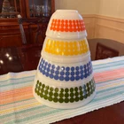 Vintage Pyrex Polka Dot Nesting Bowl complete set, exceptional condition