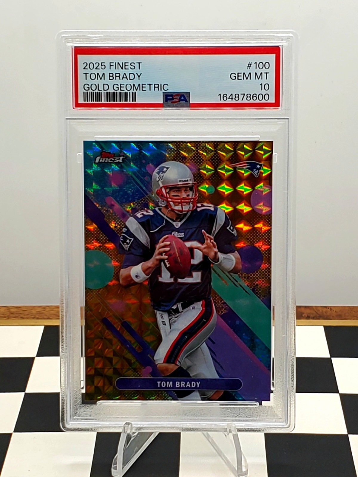 Topps Finest 2025 Tom Brady Patriots Gold Geometric #100 PSA 10 39/50 LOW POP