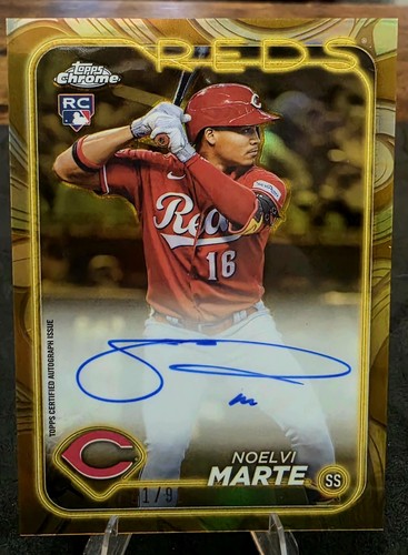 🔥2024 Topps Chrome Gilded Noelvi Marte Rookie Auto #1/99 1st On Print!!💠🔥