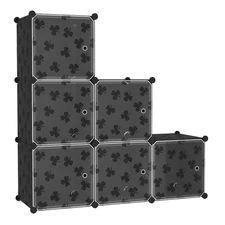 C&AHOME Cube Storage Organizer with Doors, 6-Cube Shelves, DIY Plastic Modula...