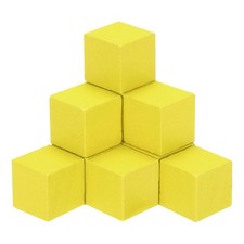 100Pcs Crafts Wooden Cube 2cm Square Yellow Natural Solid Wood Crafts Blocks