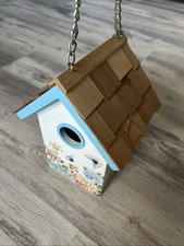 Home Bazaar Wooden Birdhouse 9" Tall Designed In USA Handcrafted In China New F1