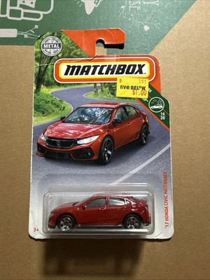 2019 Matchbox 17 HONDA CIVIC HATCHBACK Red 8/100 BENT CARD Road Trip 