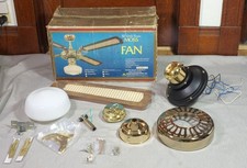 NOS Vintage Moss 52 Ceiling Fan Bright Brass