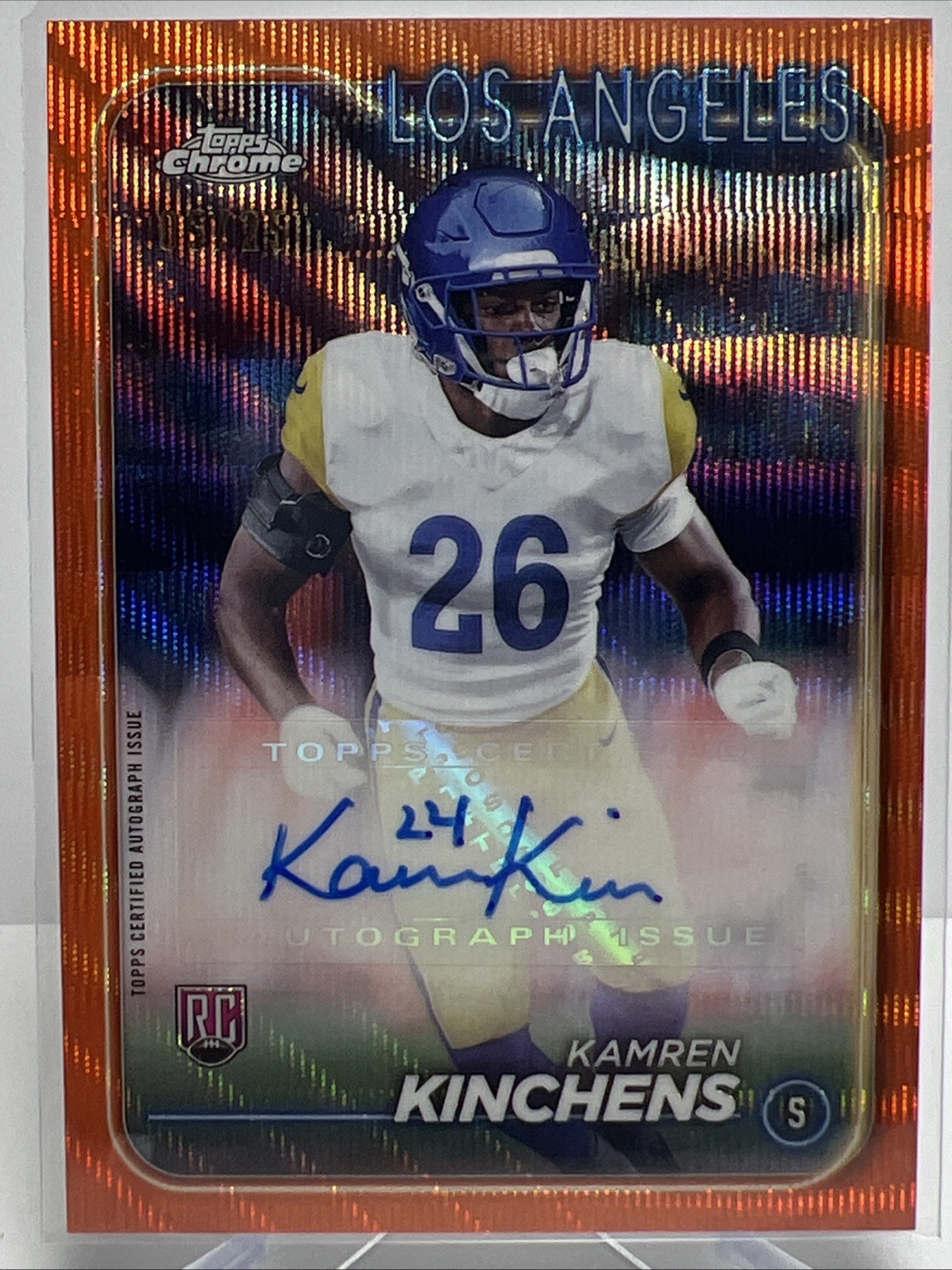 Kamren Kinchens Topps Chrome Rookie Autographs Variations #RAKKI Orange Wave