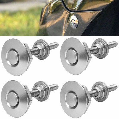 Einfache Installation Silber Druckknopf Motorhaube Haube Pin Lock Clip 4er Set