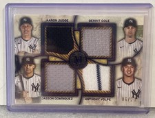 2025 Topps Museum Aaron Judge Cole Dominguez Volpe Primary Pieces Quad Relic /20
