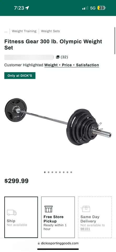 Fitness Gear squat rack with 300 lbs of weights, Olympic lifting bar, and bench - Image 4 of 4