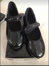 Linodes Toddler Tap Shoes Black Patent Size 1.5A