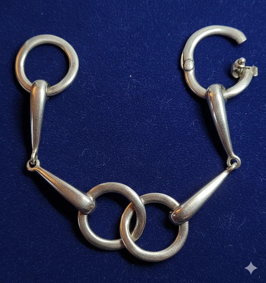 von Gaetan de PERCIN - Armband gebissen Ringe 1970 Französisch Vintage - 800 Silber - Bild 2 von 4