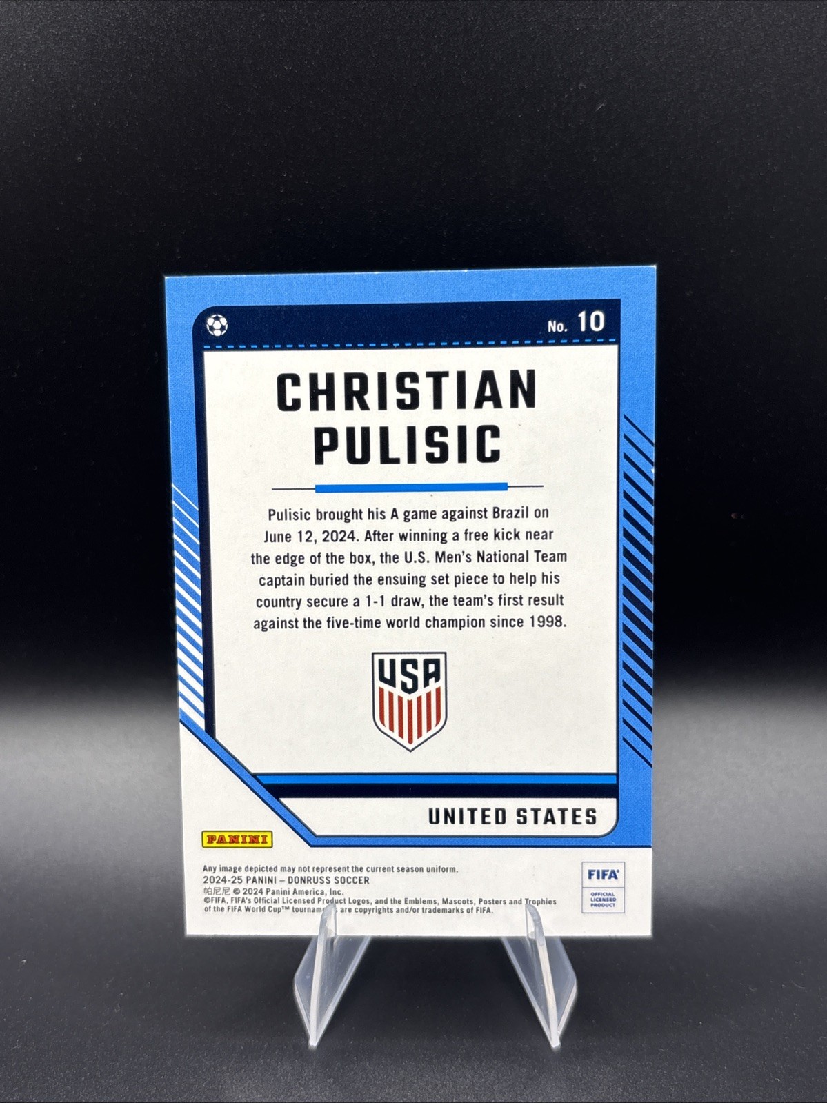 🔥Christian Pulisic 2/5 Gold Limited SSP 2024 Panini Prizm Soccer USA Captain view 6