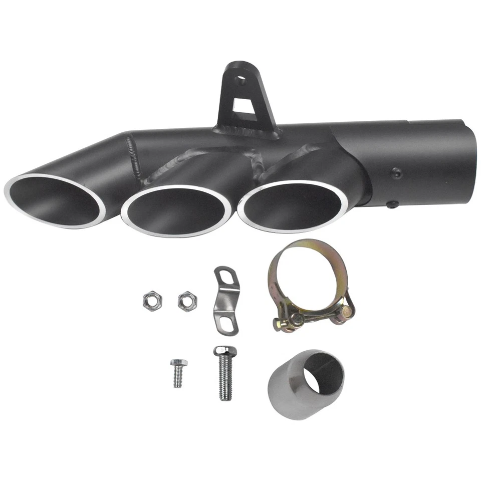 RH 38mm-51mm Three Outlet Motorcycle Exhaust Muffler Tail Pipe Fit Yamaha YZF-R6 - Image 2 of 4