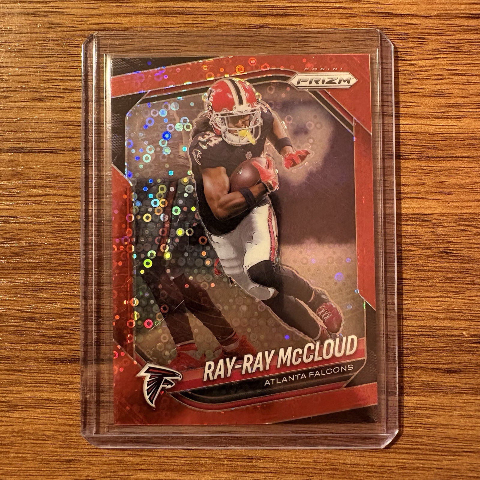 2025 Panini Prizm Ray-Ray McCloud No Huddle Red Disco Prizm /99 Falcons #34