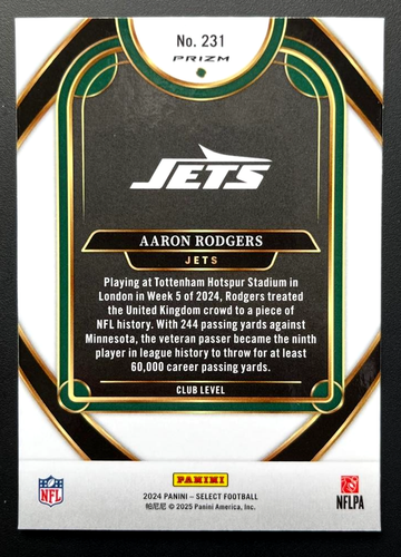 Aaron Rodgers Disco Prizm - 2024 Panini Select - Bild 2 von 2