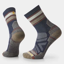 SMARTWOOL Hike Striped Mid Crew Socks  DEEP NAVY