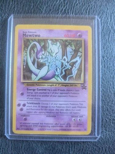 VINTAGE RARE MEWTWO 12 BLACK STAR PROMO 1999 LP Pokemon Cards LP