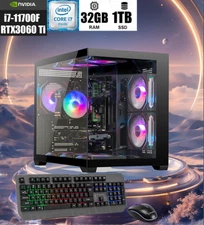 ARGB Gaming PC Desktop Computer i7 RTX3060 Ti 32GB RAM 1TB SSD Wins 11 WiFi6 New