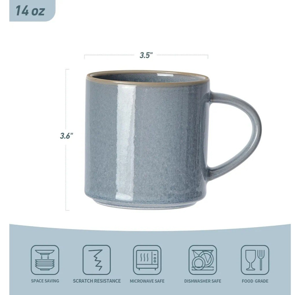 5 stars(380)famiware Nature Coffee Mugs Set of 4, 14 oz Coffee Mug Set, Coffee