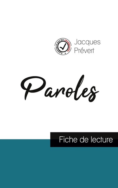 Paroles De Jacques PréVert (Fiche De Lecture Et Analyse ComplèTe De L'¿Uvre)-image