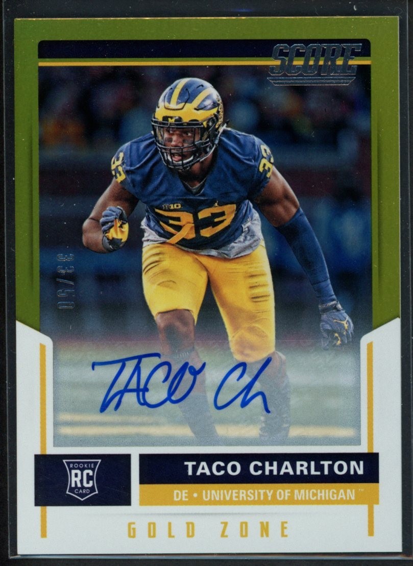 Taco Charlton Panini Score #432 Autograph-Gold Zone