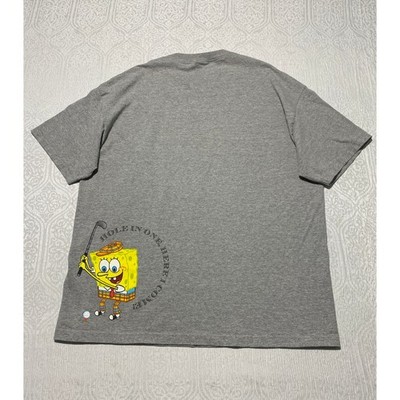 Vintage 2003 SpongeBob SquarePants Golf Graphic T-Shirt Gray Mens XXL