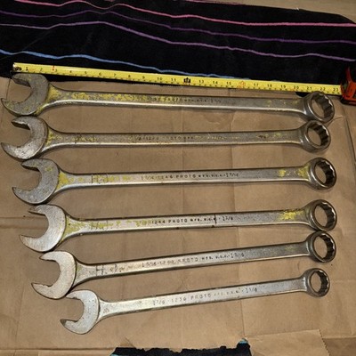 Vintage Proto MFD USA Jumbo Combination Wrench LOT 6pc 1 1/8- 1 5/8