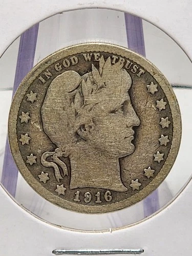 1916-P Barber Quarter Raw Very good (Details)
