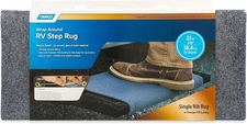 Camco 42912 RV Step Rug Premium Wrap Around, 100% Polyester (22" x 23") - Gray