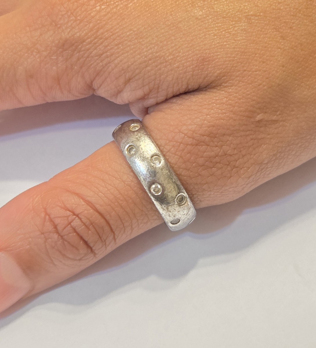 Vintage Sterling Silver CZ Infinity Band Ring Size 11 925 View 2