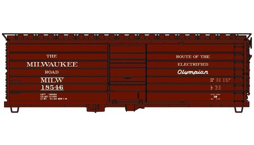 Accurail ~ Escala HO ~ Kit de vagón de carga costillado de 40' ~ Milwaukee Road #18546 ~ 8183 | Zustand: New