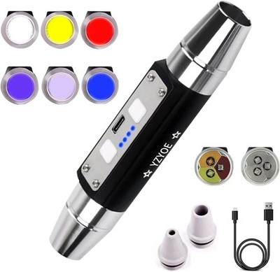 Six LEDs Rechargeable Gemstone Flashlight Jade Appraisal Light, Super Bright ...