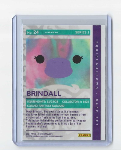 2024 Panini Squishmallow Series 1 Trading Card Brindall No. 24 Prizm - Picture 2 of 2