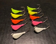 10 Banana Jigs Tog GLOW Pack 2ea color pictured 1/8oz to 2oz With Mustad Hooks