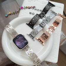 Graffiti Curved Metal Band Compatible For Apple Watch S9/8/7/6/SE